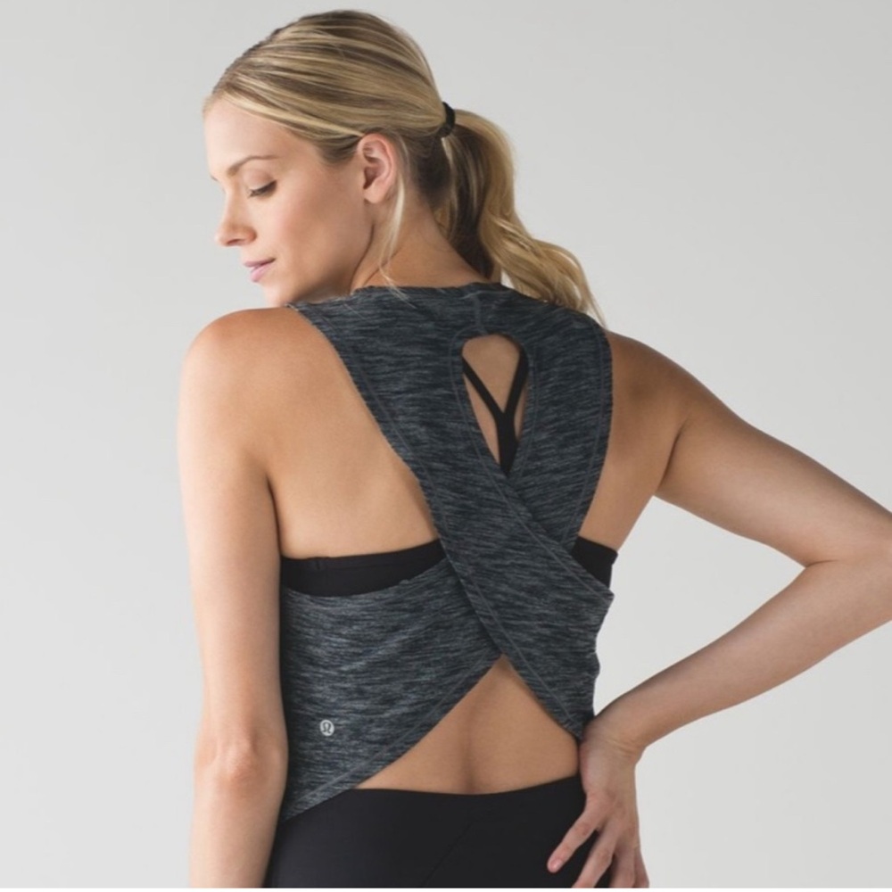 Lululemon Muscle Cross-Back Tank Top Heathered Grey